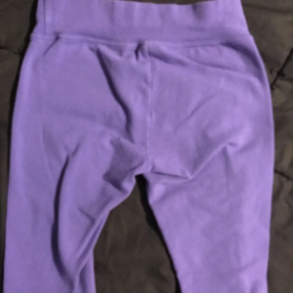 Girls Justice Purple Capri Pants Size 7 Button Calf Line